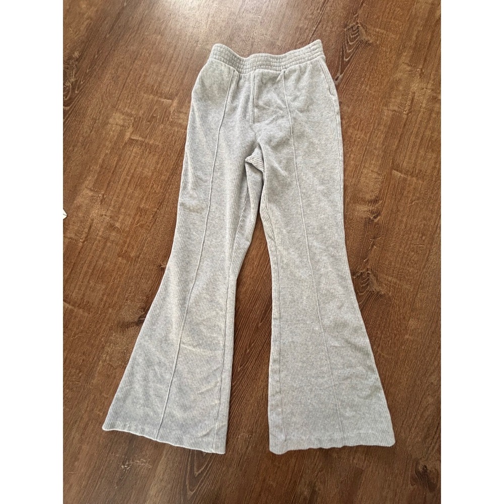 Aerie gray high rise velour ribbed flare Yoga pants XS - Picture 6 of 9